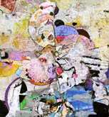 Marla Fields, Birdman, 2015, Mixed Media on Paper, 8 x 9