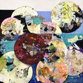 Marla Fields, Moving Parts II 2016, 9 x 9, Mixed Media on Paper